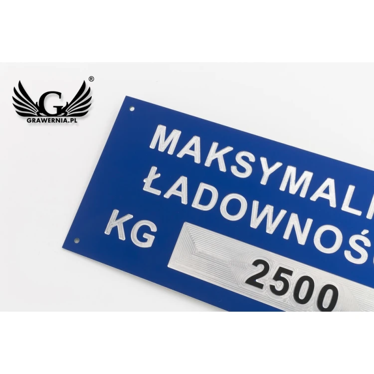 Aluminium Typenschild - Multicolor - CNC Gravur - Abmessungen: 150x70mm - TZN035