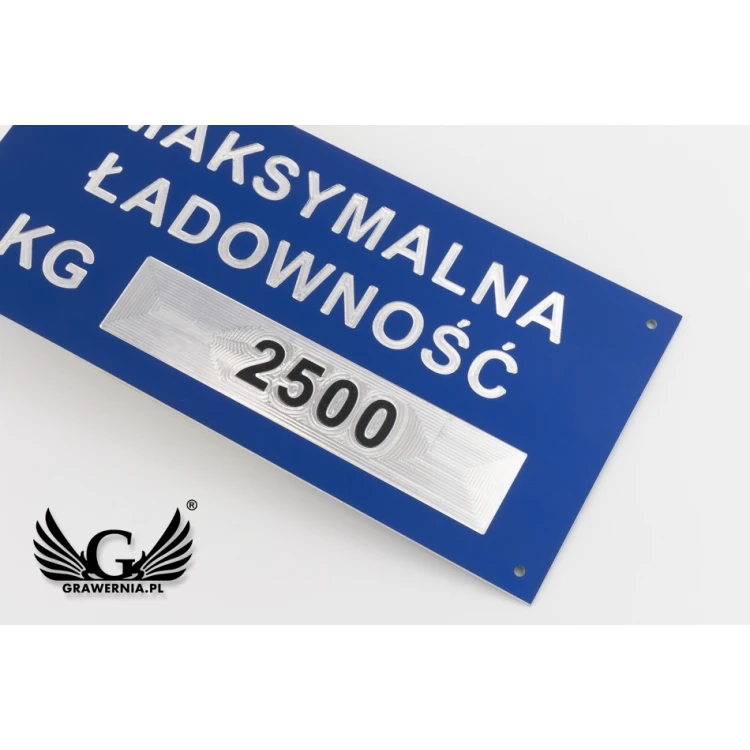 Aluminium Typenschild - Multicolor - CNC Gravur - Abmessungen: 150x70mm - TZN035