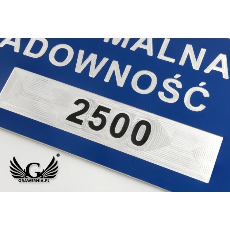 Aluminium Typenschild - Multicolor - CNC Gravur - Abmessungen: 150x70mm - TZN035