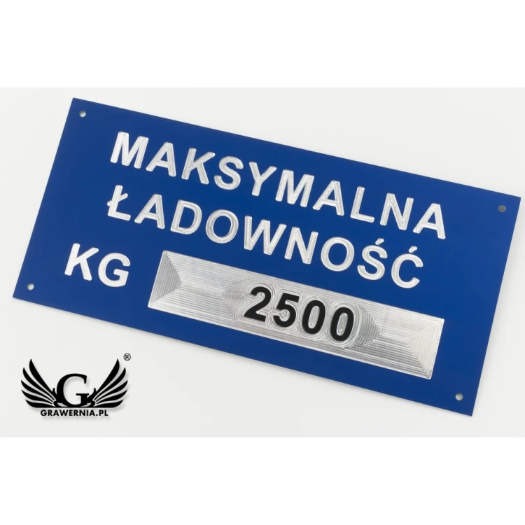 Aluminium Typenschild - Multicolor - CNC Gravur - Abmessungen: 150x70mm - TZN035