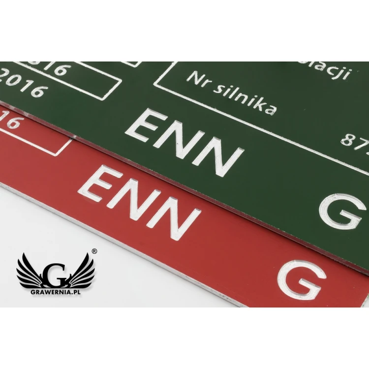 Aluminium Typenschild - Multicolor - CNC Gravur - Abmessungen: 100x60mm - TZN034