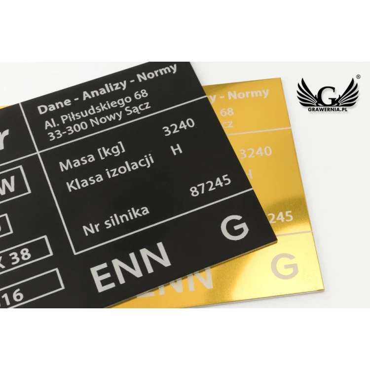 Aluminium Typenschild - Multicolor - CO2-Lasermarkierung - Abmessungen: 100x60mm - TZN041