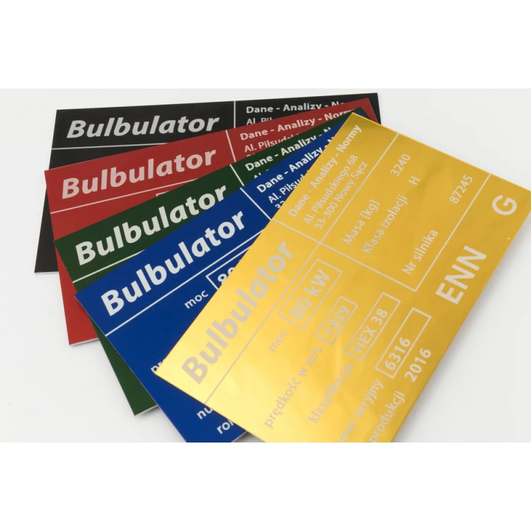 Aluminium Typenschild - Multicolor - CO2-Lasermarkierung - Abmessungen: 100x60mm - TZN041