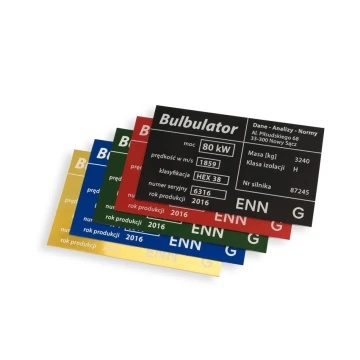 Aluminium Typenschild - Multicolor - CNC Gravur - Abmessungen: 100x60mm - TZN034