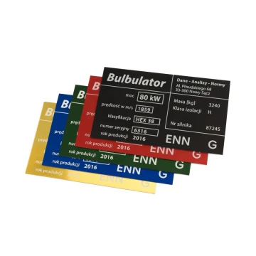 Aluminium Typenschild - Multicolor - CO2-Lasermarkierung - Abmessungen: 100x60mm - TZN041