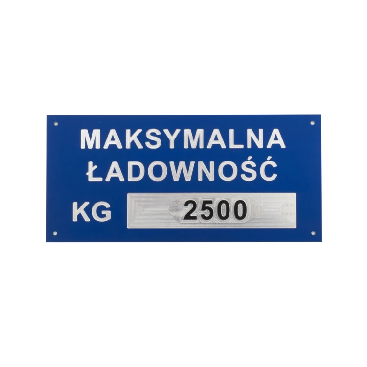 Aluminium Typenschild - Multicolor - CNC Gravur - Abmessungen: 150x70mm - TZN035