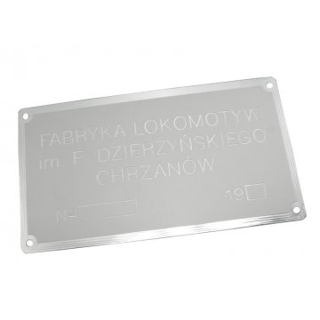 Typenschild aus eloxiertem Aluminium - CNC-Gravur 001 - Abmessung: 165x300mm