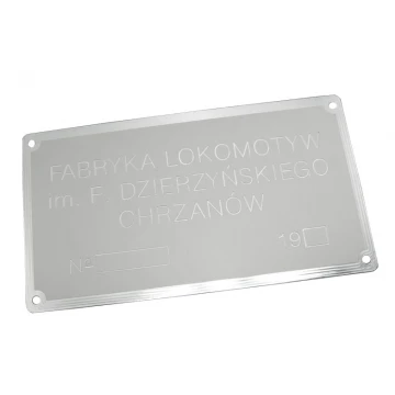 Typenschild aus eloxiertem Aluminium - CNC-Gravur 001 - Abmessung: 165x300mm