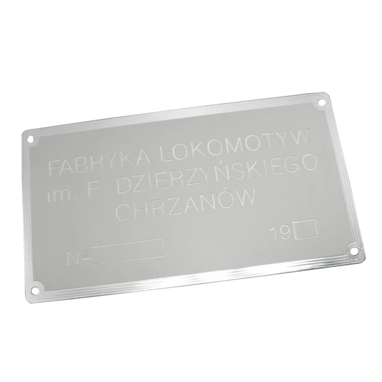 Typenschild aus eloxiertem Aluminium - CNC-Gravur 001 - Abmessung: 165x300mm