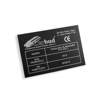 Aluminium Typenschild - Abmessung: 90x60mm
