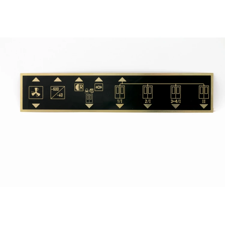 Messingbeschichtete Typenschild mit CNC-Gravur - Abmessungen: 287x57mm - TZN045