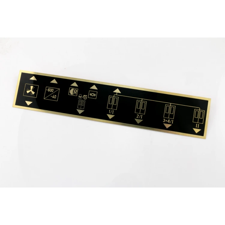 Messingbeschichtete Typenschild mit CNC-Gravur - Abmessungen: 287x57mm - TZN045