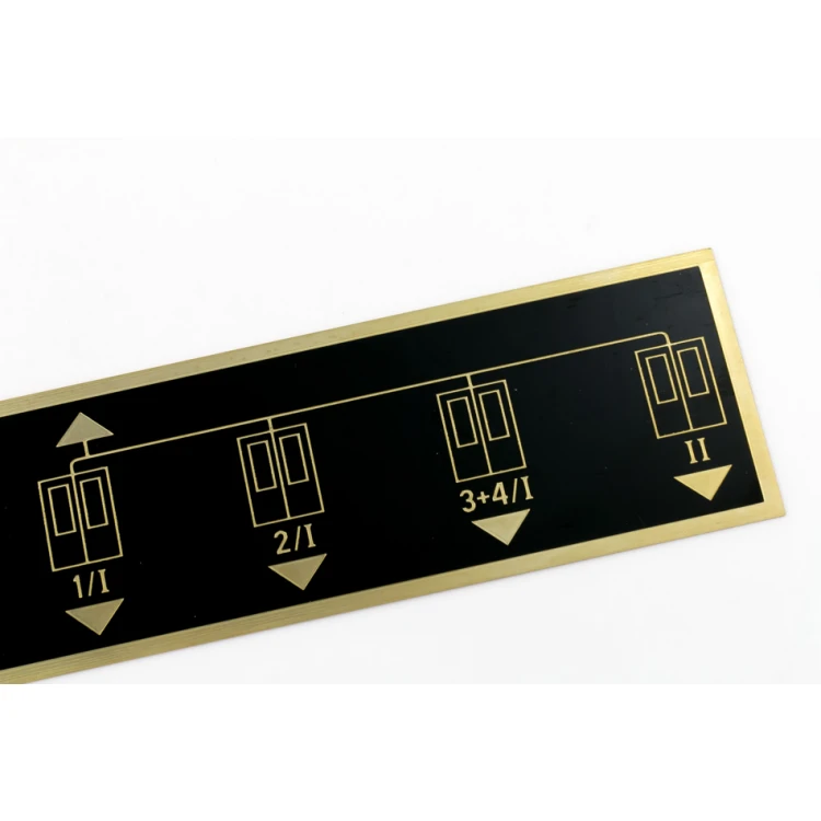 Messingbeschichtete Typenschild mit CNC-Gravur - Abmessungen: 287x57mm - TZN045