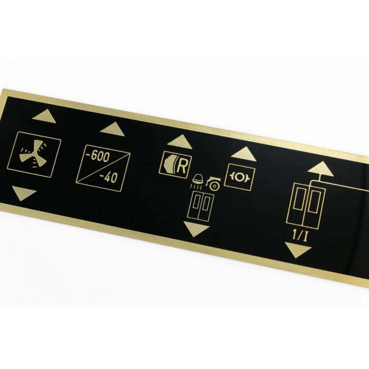Messingbeschichtete Typenschild mit CNC-Gravur - Abmessungen: 287x57mm - TZN045