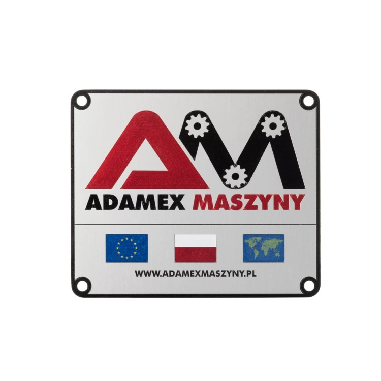 Namensschild aus silbernem Aluminium - UV-Druck - Maße: 120x100mm - TZN048