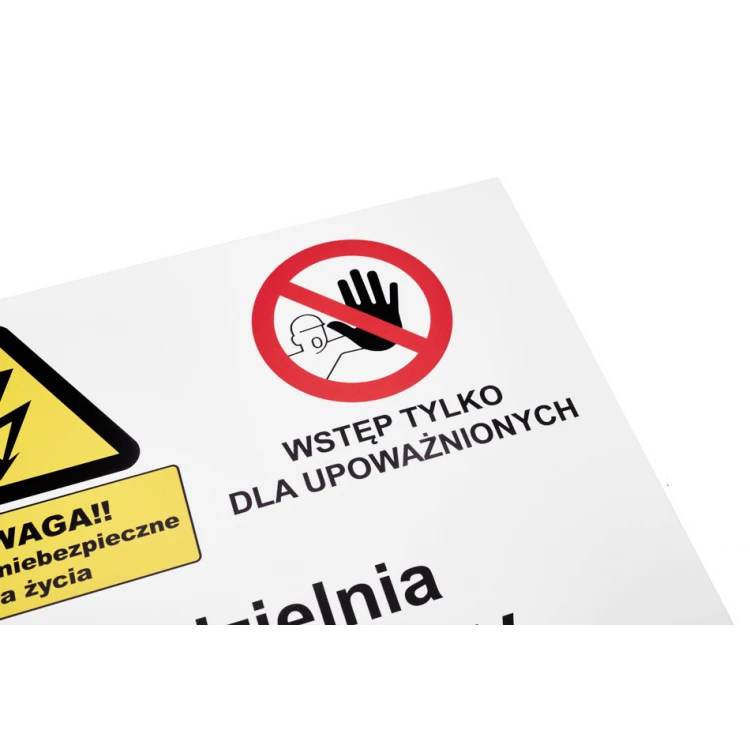 Typenschild mit Warnzeichen - Abm. 420x297mm (A3) - PVC - farbiger UV-Druck - BHP187