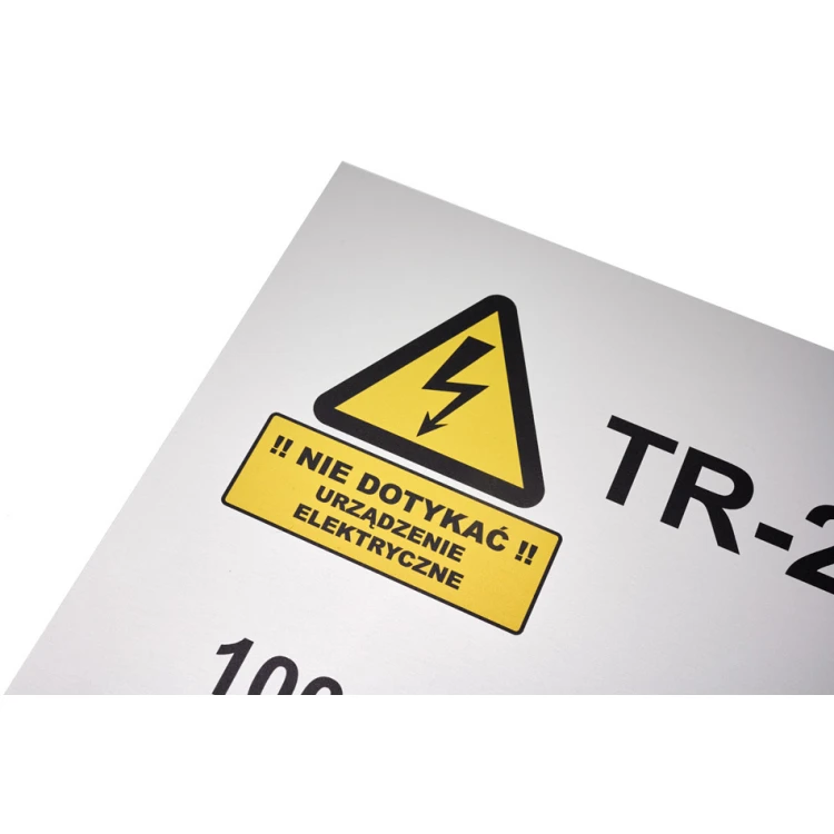 Namensschild mit Warnhinweisen - Größe 297x210mm (A4) - eloxiertes Aluminium - unverwüstlicher Druck - BHP188