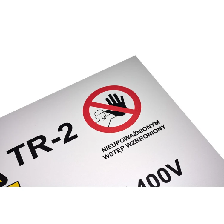 Namensschild mit Warnhinweisen - Größe 297x210mm (A4) - eloxiertes Aluminium - unverwüstlicher Druck - BHP188
