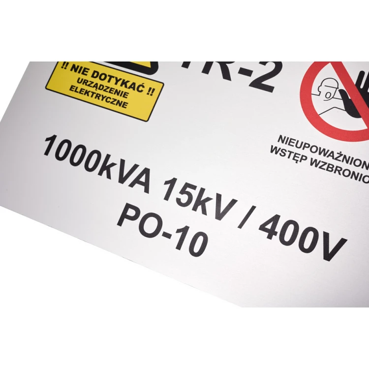 Namensschild mit Warnhinweisen - Größe 297x210mm (A4) - eloxiertes Aluminium - unverwüstlicher Druck - BHP188