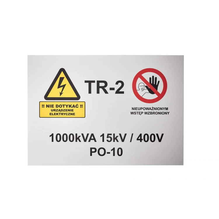 Namensschild mit Warnhinweisen - Größe 297x210mm (A4) - eloxiertes Aluminium - unverwüstlicher Druck - BHP188