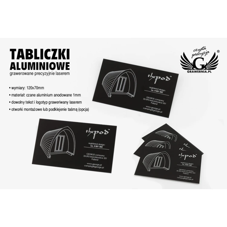 Aluminiumschilder für Produkte - Abm. 120x70x1mm - TAB095