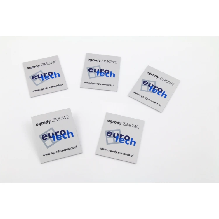 Aluminium-Produktanhänger mit Ihrem Firmenlogo - Maße 50x60x1mm - unverwüstlicher Druck