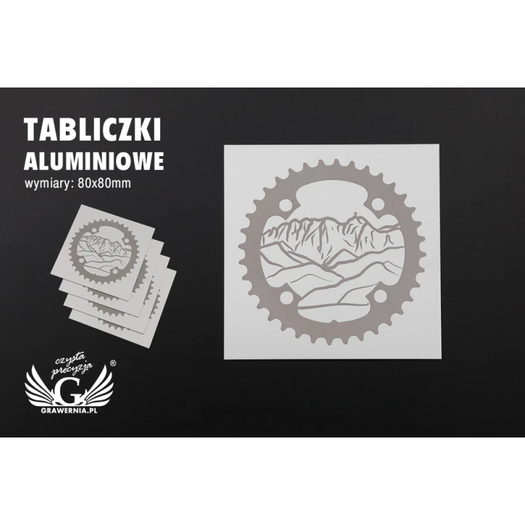 Gravierte Plakette - eloxiertes Aluminium - Abm. 80x80mm - TZN031
