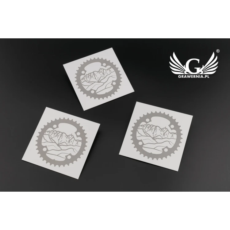 Gravierte Plakette - eloxiertes Aluminium - Abm. 80x80mm - TZN031