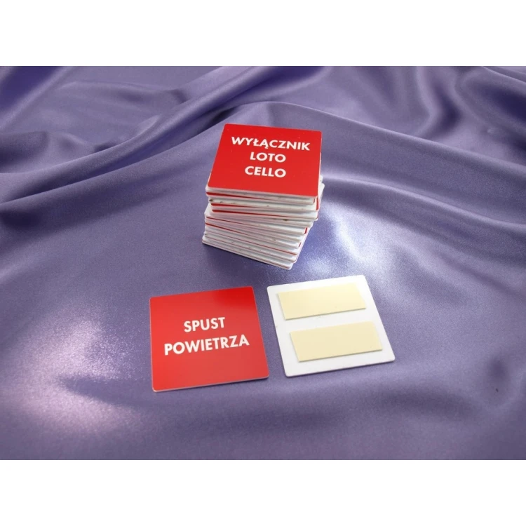 Rote Kennzeichnungsplatten für Geräte - Abmessungen: 60x60mm