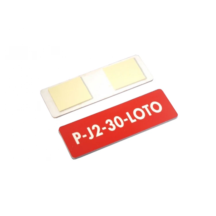 Rote Kennzeichnungsplatten für Geräte - Abmessungen: 60x20mm