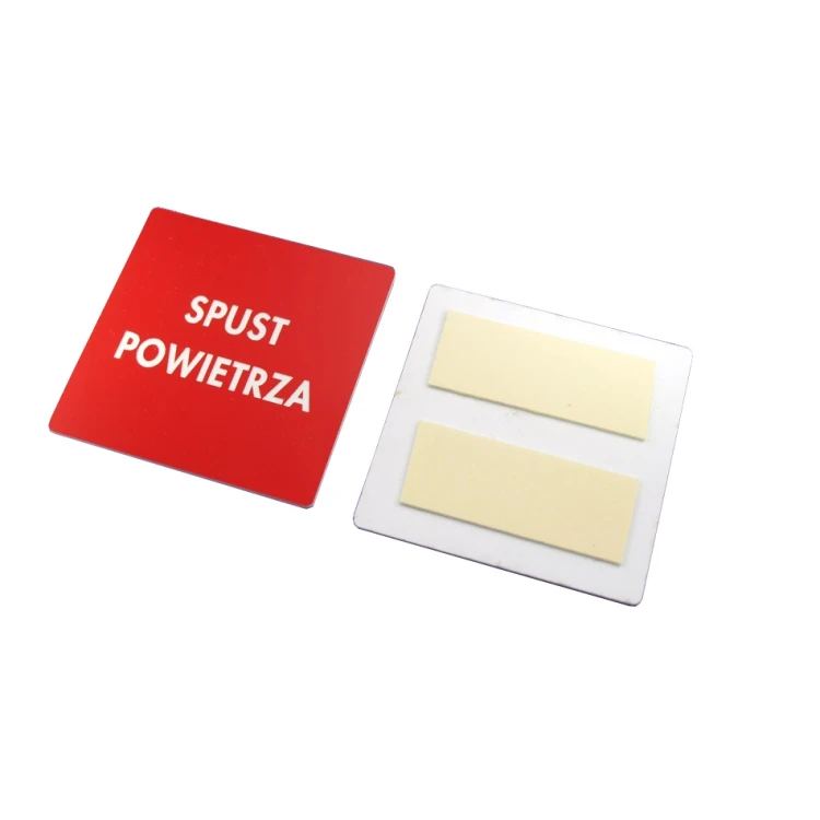 Rote Kennzeichnungsplatten für Geräte - Abmessungen: 60x60mm