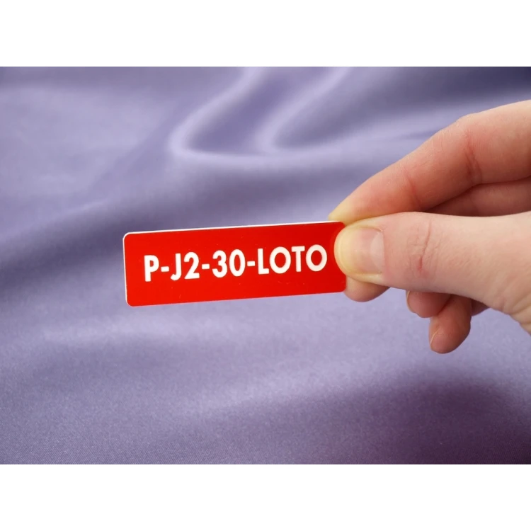 Rote Kennzeichnungsplatten für Geräte - Abmessungen: 60x20mm