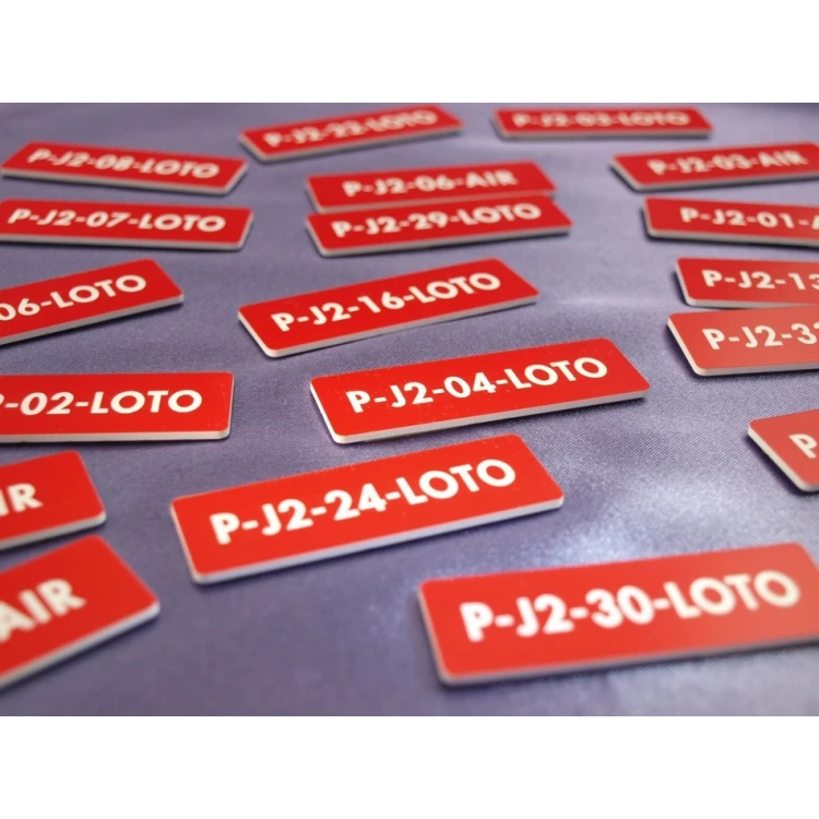 Rote Kennzeichnungsplatten für Geräte - Abmessungen: 60x20mm