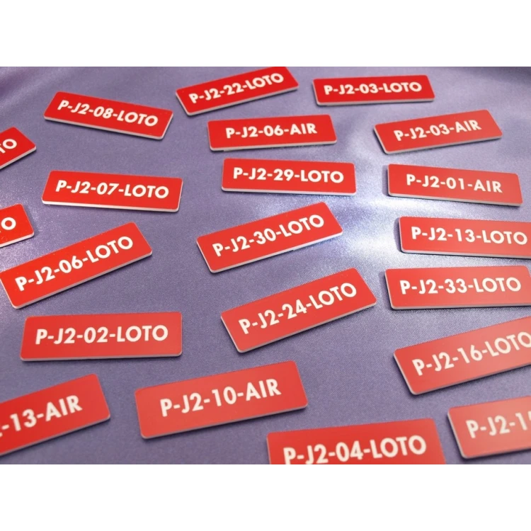 Rote Kennzeichnungsplatten für Geräte - Abmessungen: 60x20mm