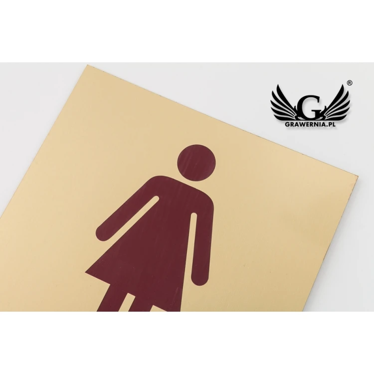 Toilettenschilder - Goldlaminat mit farbiger Gravur - Abm. 150x150mm - TT013