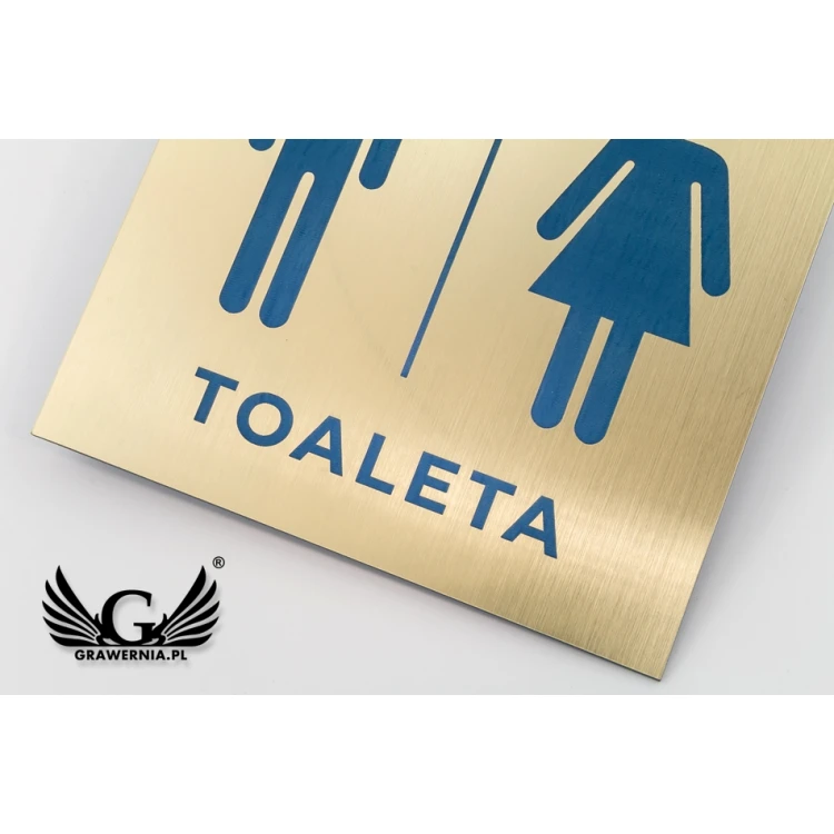 Toilettenschilder - Goldlaminat mit farbiger Gravur - Abm. 150x150mm - TT013