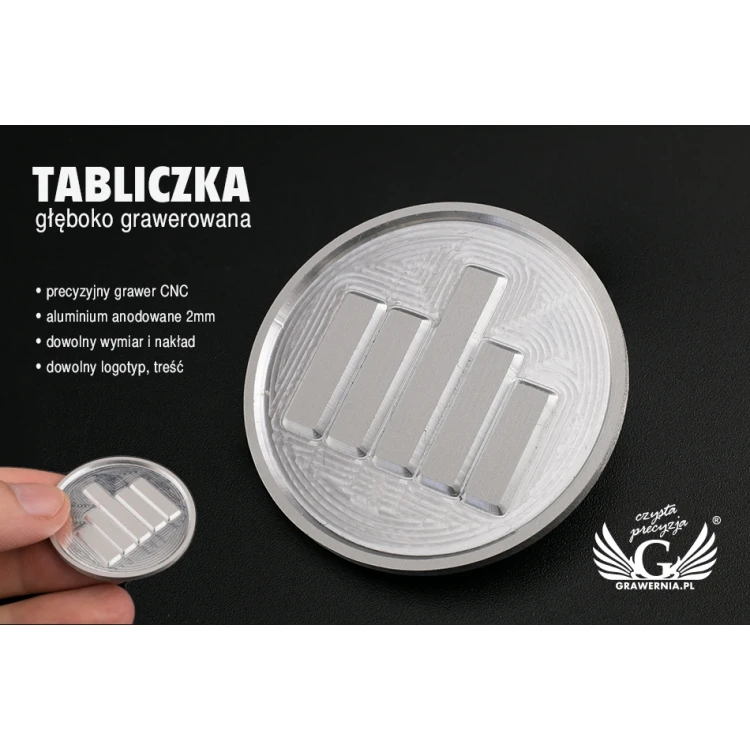 Individuelles Logo für Ihr Originalprodukt - tief graviertes Schild - Größe 37x37mm - TAB089