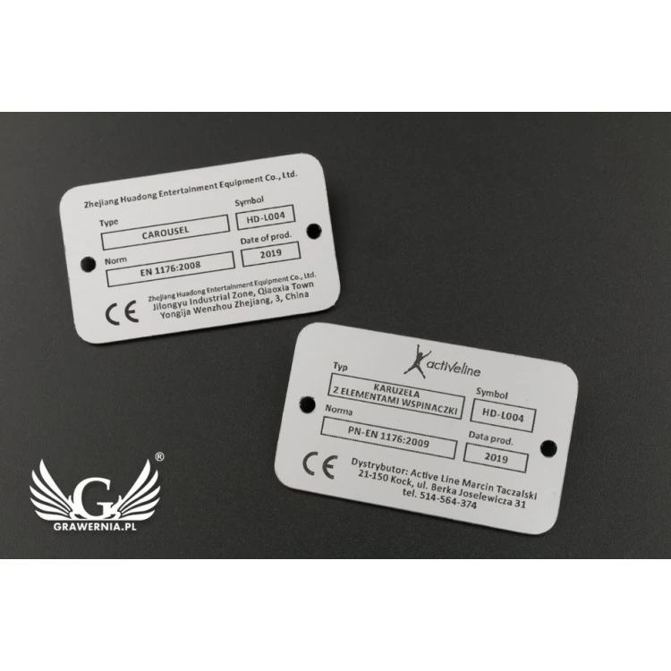Gravierte Aluminium-Aluply-Plakette - Größe 50x30mm - TAB063