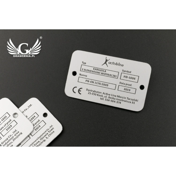 Gravierte Aluminium-Aluply-Plakette - Größe 50x30mm - TAB063