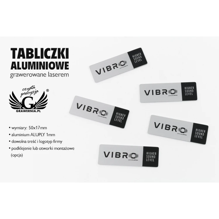 Gravierte Aluminium-Aluply-Plaketten - Abmessungen: 50x17mm - TAB103