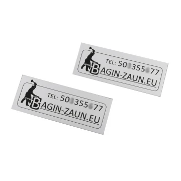 Gravierte Aluminium-Aluply-Plaketten - Abmessungen: 70x27mm - TAB062