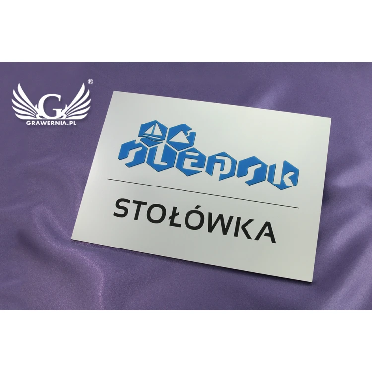 Informationsplaketten für Unternehmen und Büros mit erhabenem Logo - SZ098 - Abmessungen 210x150mm