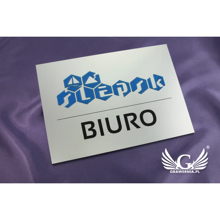 Informationsplaketten für Unternehmen und Büros mit erhabenem Logo - SZ098 - Abmessungen 210x150mm