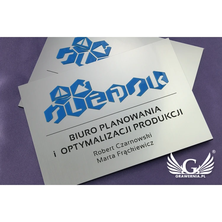 Informationsplaketten für Unternehmen und Büros mit erhabenem Logo - SZ098 - Abmessungen 210x150mm