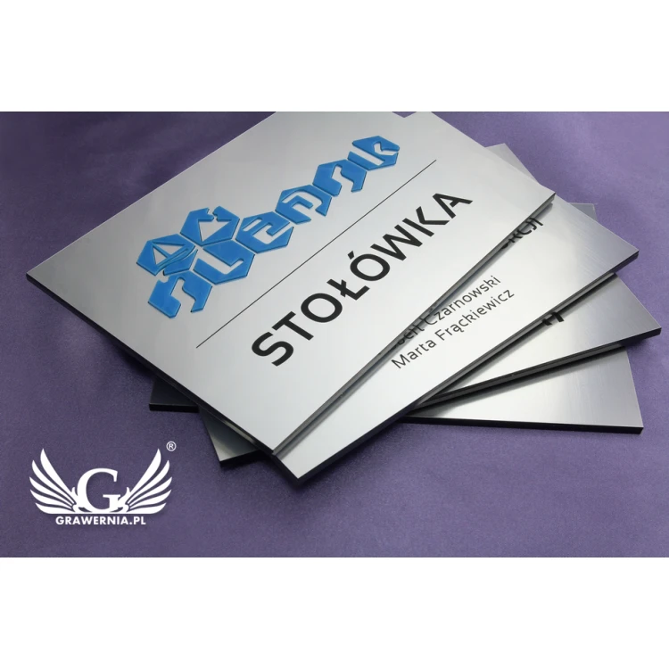 Informationsplaketten für Unternehmen und Büros mit erhabenem Logo - SZ098 - Abmessungen 210x150mm