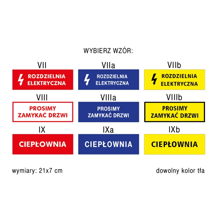 Informationsplaketten für Wohnungsgenossenschaften - Abm. 210x70mm - PVC - farbiger UV-Druck - TAB160