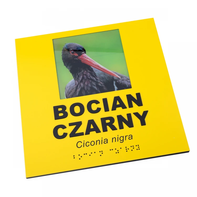 Informationsplaketten mit Foto, beliebigem Text und Braille-Schrift - Abm. 210x210mm - TAB492