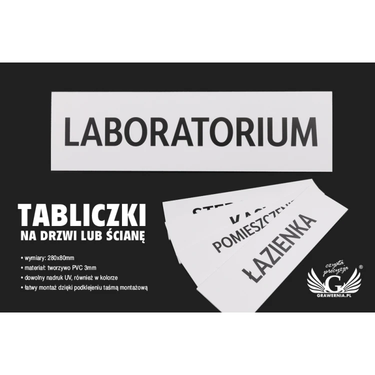Tür- oder Wandtafeln - PVC UV-Druck - Abm. 280x80mm - SZ128