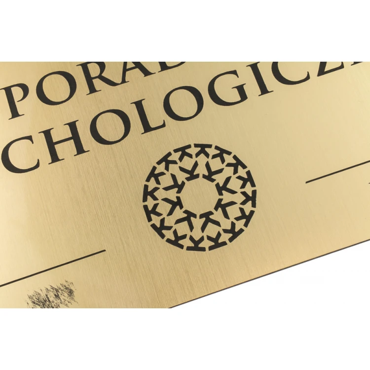 Goldene Plakette für Tür oder Wand - Gravierlaminat 1,6mm - Abmessungen 290x105mm - SZ144