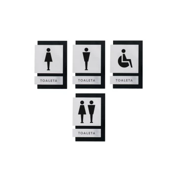 Toilettenschilder in Schwarz und Spiegelplexi - Abm. 100x145mm - TT031